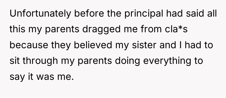 Unfortunately before the principal had said all this my parents...
