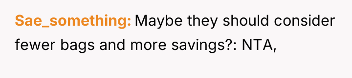 Sae_something Maybe they should consider fewer bags and more savings?:...
