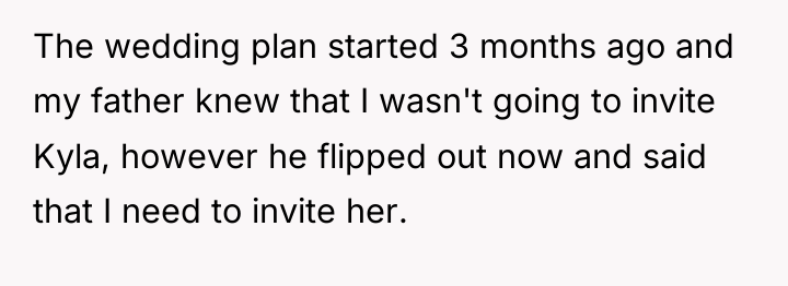The wedding plan started 3 months ago and my father...