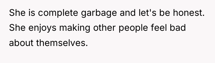 She is complete garbage and let's be honest. She enjoys...