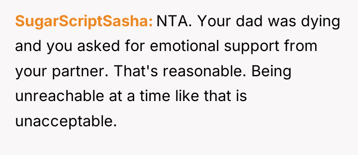 SugarScriptSasha NTA. Your dad was dying and you asked for...