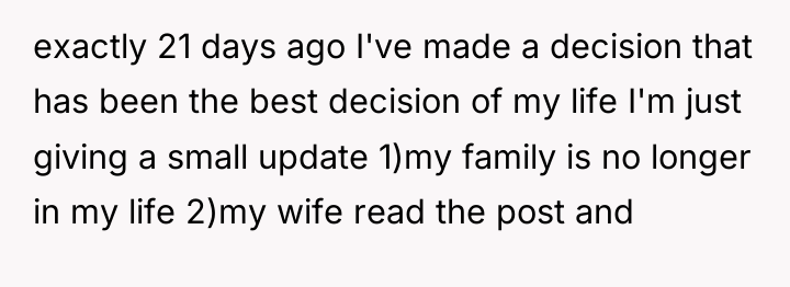 exactly 21 days ago I've made a decision that has...