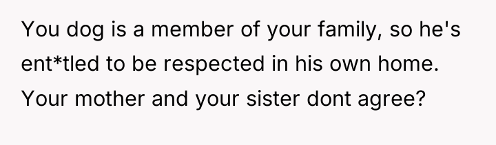 You dog is a member of your family, so he's...