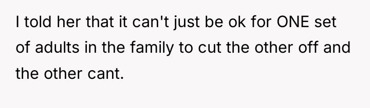I told her that it can't just be ok for...
