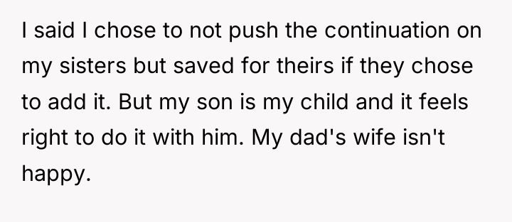 I said I chose to not push the continuation on...
