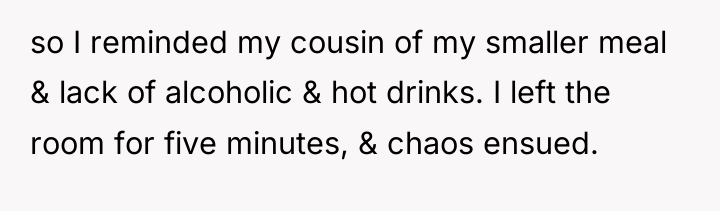 so I reminded my cousin of my smaller meal &...