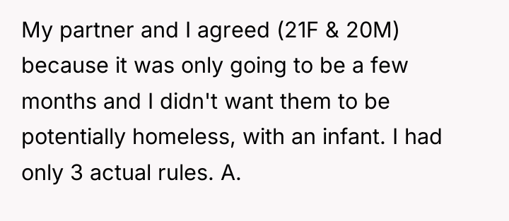 My partner and I agreed (21F & 20M) because it...