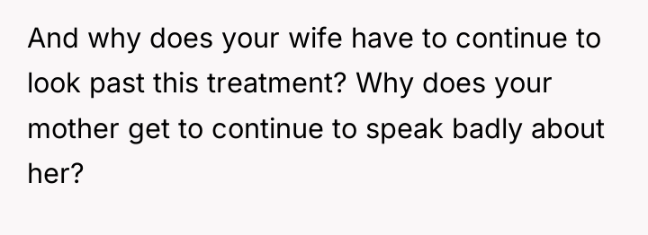And why does your wife have to continue to look...