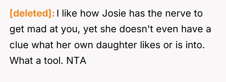 [deleted] I like how Josie has the nerve to get...