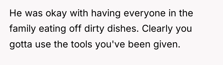 He was okay with having everyone in the family eating...