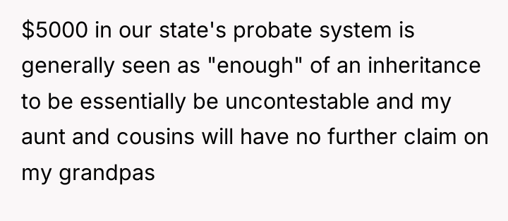 $5000 in our state's probate system is generally seen as...