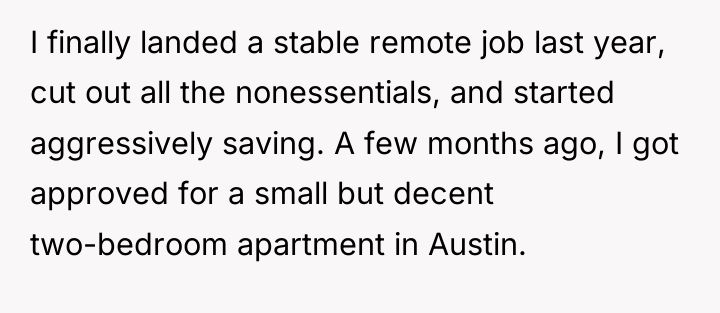 I finally landed a stable remote job last year, cut...