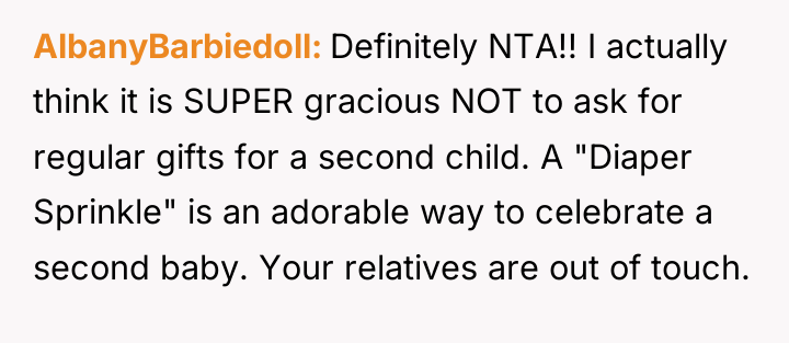 AlbanyBarbiedoll Definitely NTA!! I actually think it is SUPER gracious...