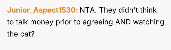 Junior_Aspect1530 NTA. They didn't think to talk money prior to...
