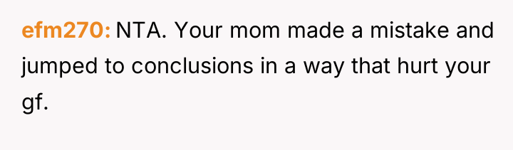 efm270 NTA. Your mom made a mistake and jumped to...