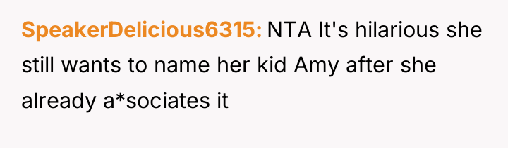 SpeakerDelicious6315 NTA It's hilarious she still wants to name her...