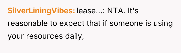 SilverLiningVibes lease...: NTA. It's reasonable to expect that if someone...