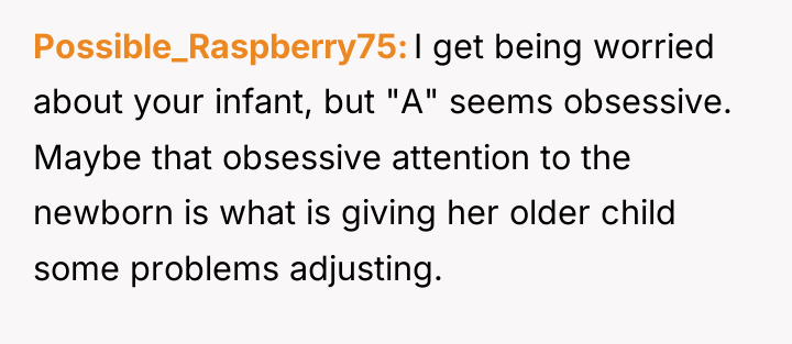 Possible_Raspberry75 I get being worried about your infant, but "A"...