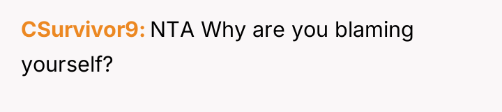 CSurvivor9 NTA Why are you blaming yourself?