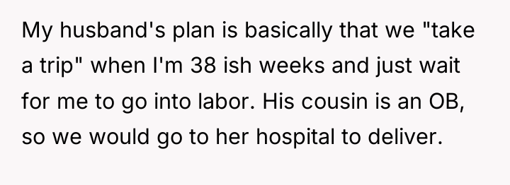My husband's plan is basically that we "take a trip"...