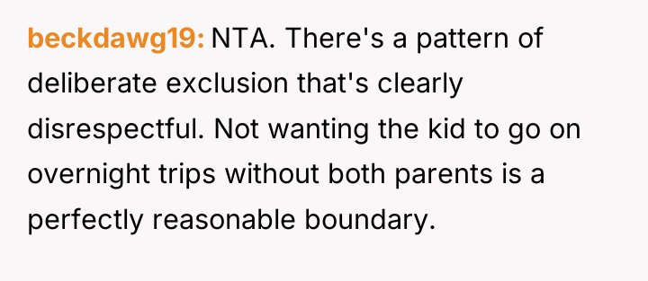 beckdawg19 NTA. There's a pattern of deliberate exclusion that's clearly...