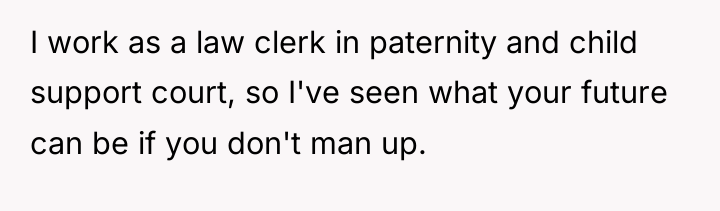 I work as a law clerk in paternity and child...