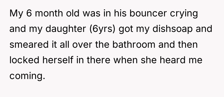 My 6 month old was in his bouncer crying and...