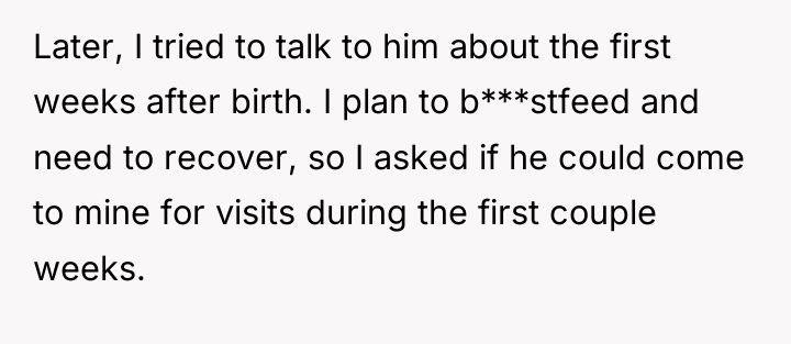 Later, I tried to talk to him about the first...