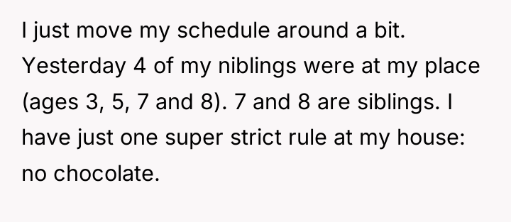 I just move my schedule around a bit. Yesterday 4...