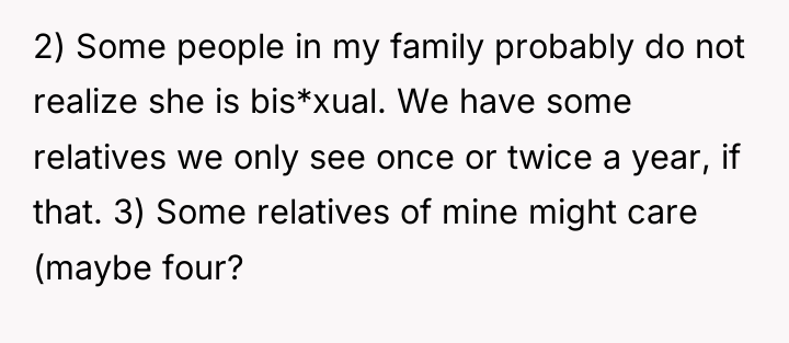 2) Some people in my family probably do not realize...