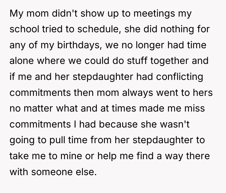 My mom didn't show up to meetings my school tried...