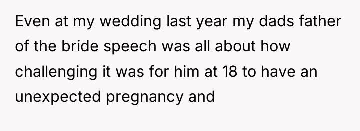 Even at my wedding last year my dads father of...