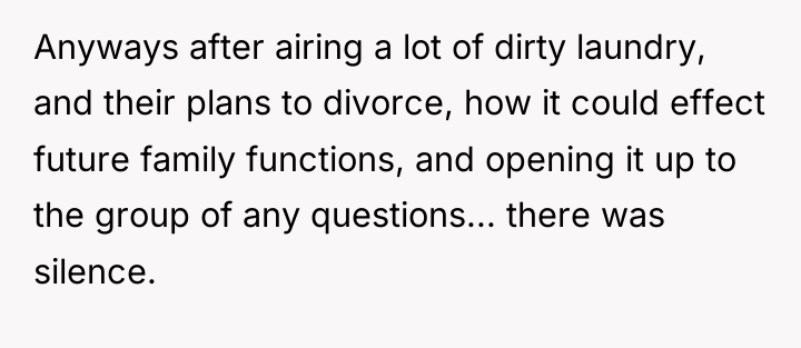 Anyways after airing a lot of dirty laundry, and their...