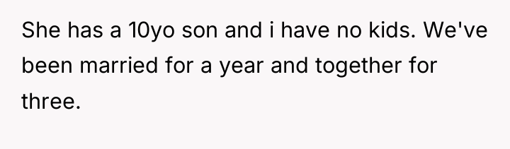 She has a 10yo son and i have no kids....