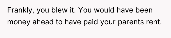 Frankly, you blew it. You would have been money ahead...