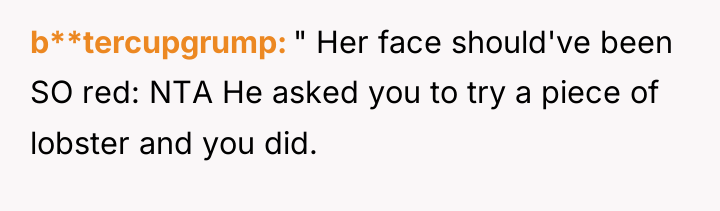 b**tercupgrump " Her face should've been SO red: NTA He...