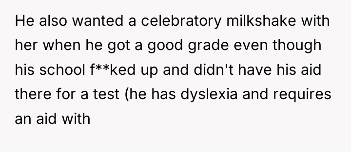 He also wanted a celebratory milkshake with her when he...