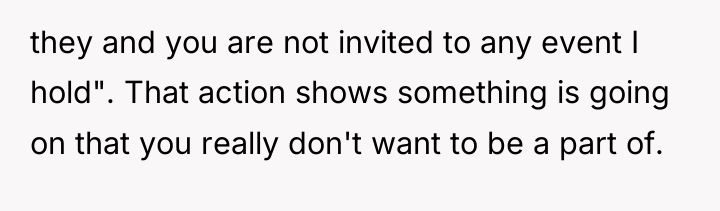 they and you are not invited to any event I...