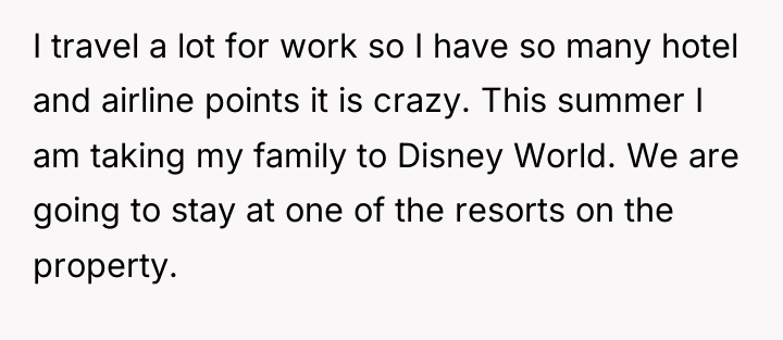 I travel a lot for work so I have so...