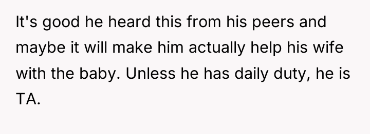 It's good he heard this from his peers and maybe...