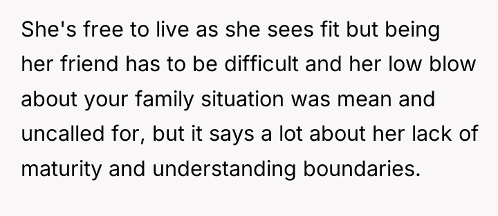 She's free to live as she sees fit but being...