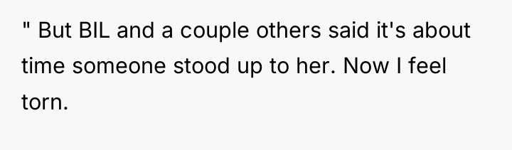 " But BIL and a couple others said it's about...