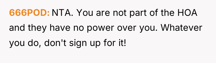 666POD NTA. You are not part of the HOA and...