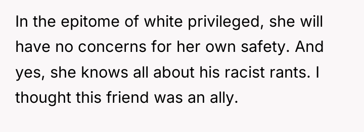 In the epitome of white privileged, she will have no...