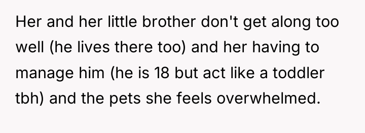 Her and her little brother don't get along too well...