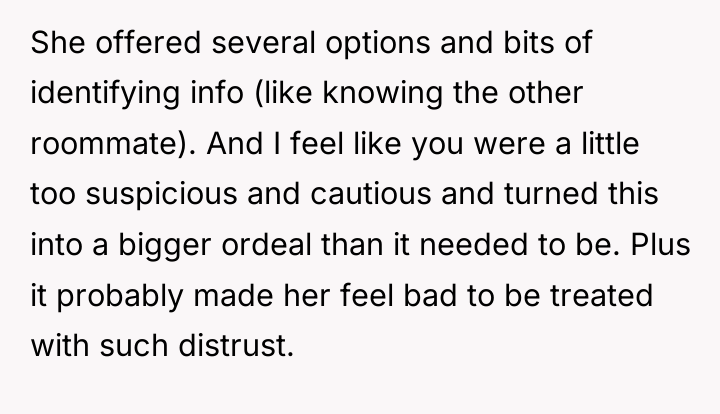 She offered several options and bits of identifying info (like...