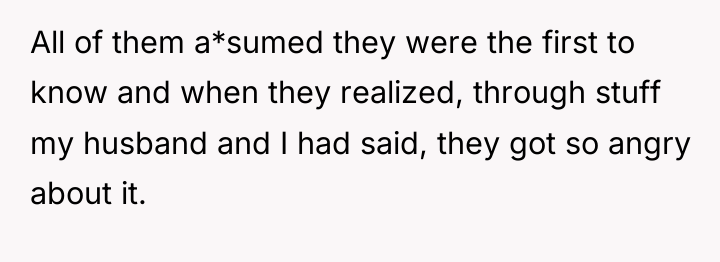 All of them a*sumed they were the first to know...