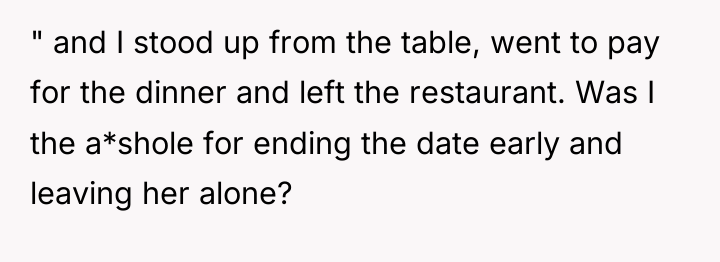 " and I stood up from the table, went to...