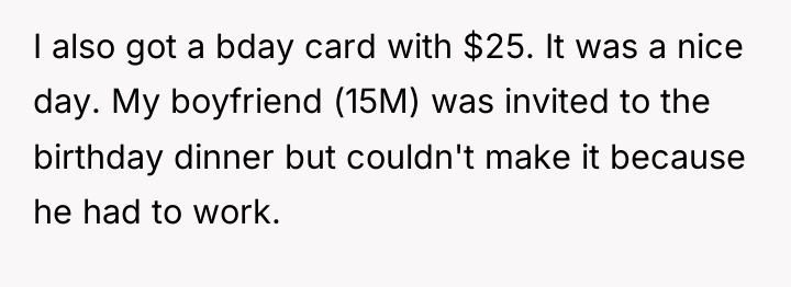 I also got a bday card with $25. It was...