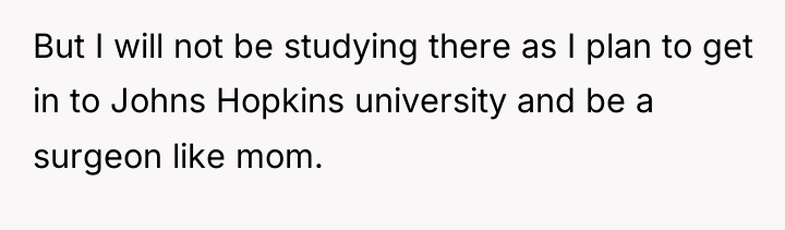 But I will not be studying there as I plan...